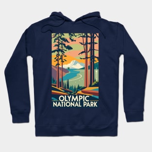 A Vintage Travel Art of the Olympic National Park - Washington - US Hoodie